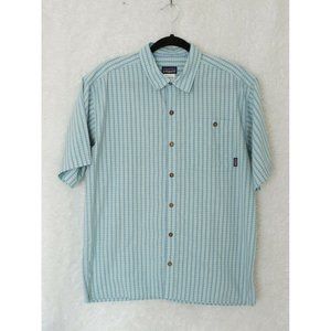 Vintage Patagonia Mens Marine Blue Plaid Button Up